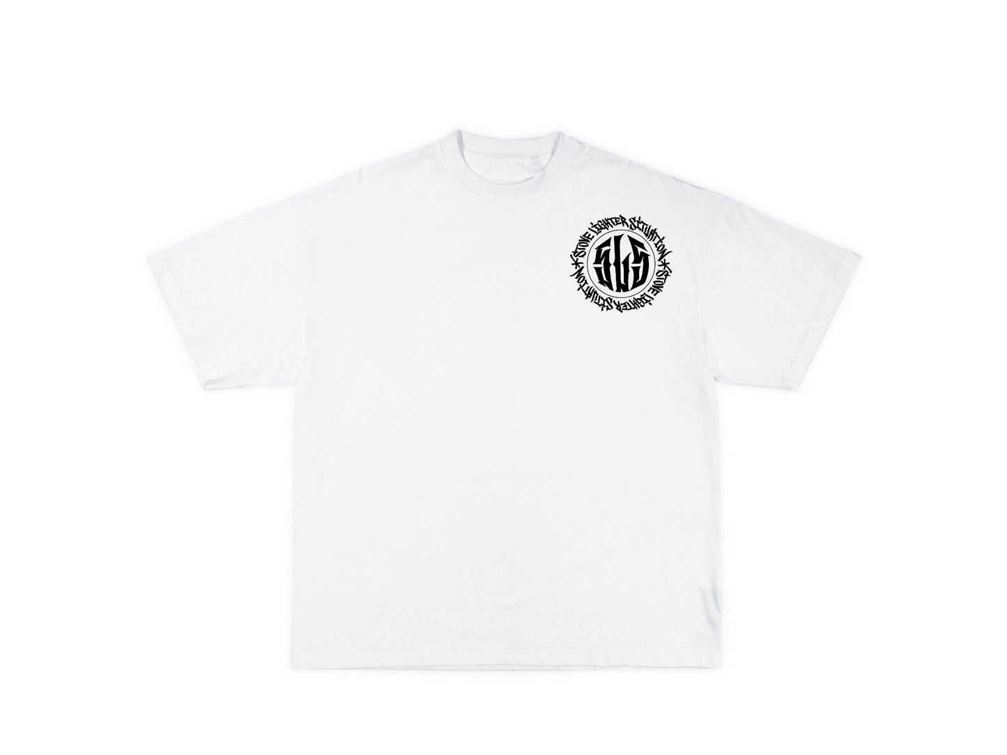 SLS logo white tee